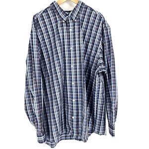 Duluth Trading Co Shirt Size 2XL Mens Blue Check Wrinkle Fighter Long Sleeve